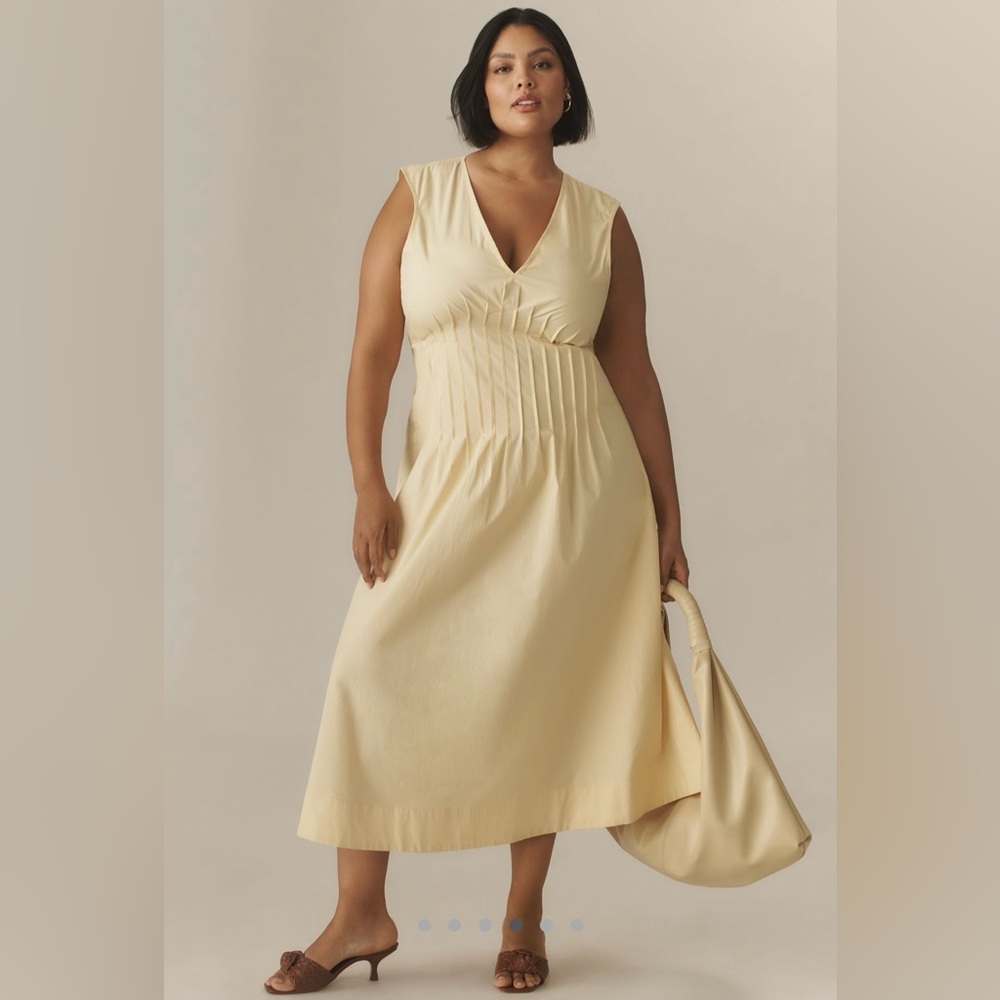 Maeve Hailey Sleeveless Dress in Butter Yellow
